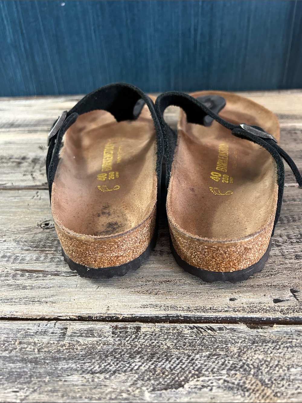 Birkenstock Gizeh Black Sandals Size 40 Regular Fit - Picture 2 of 6